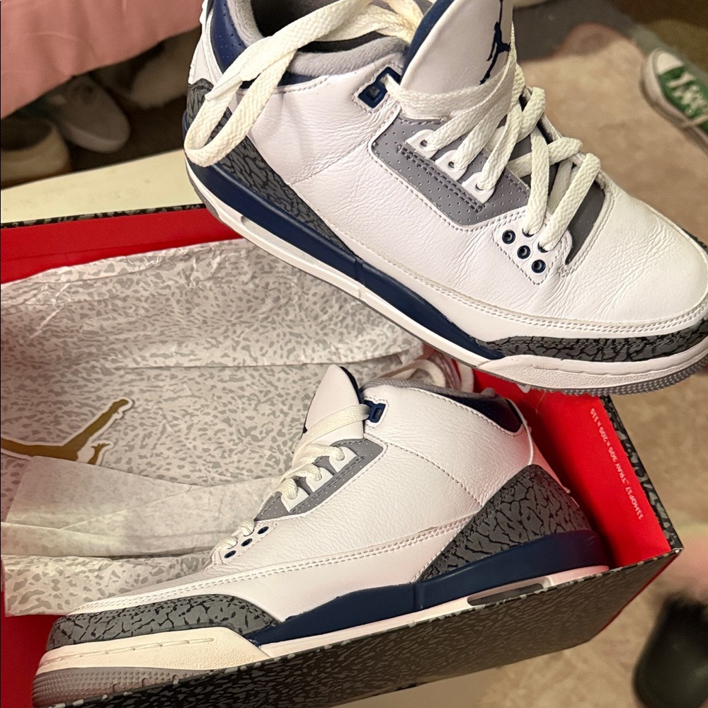 Jordan White and Blue Sneakers
